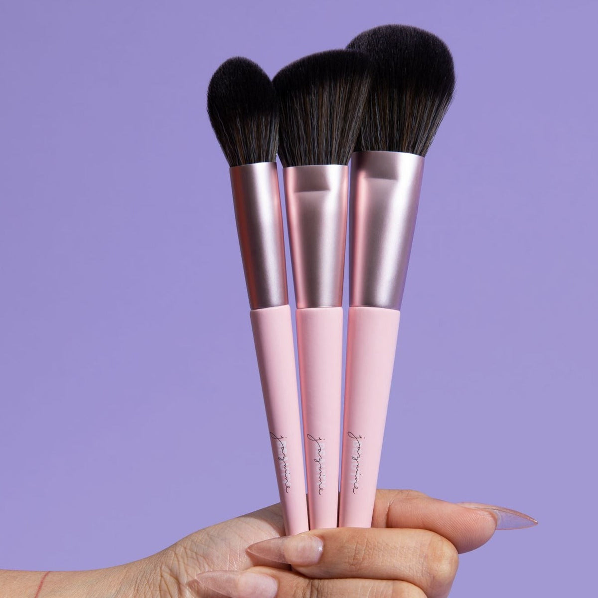 3-Piece Complexion Face Brush - Blush, Bronzer & Setting Brush | Jazmine Beauty